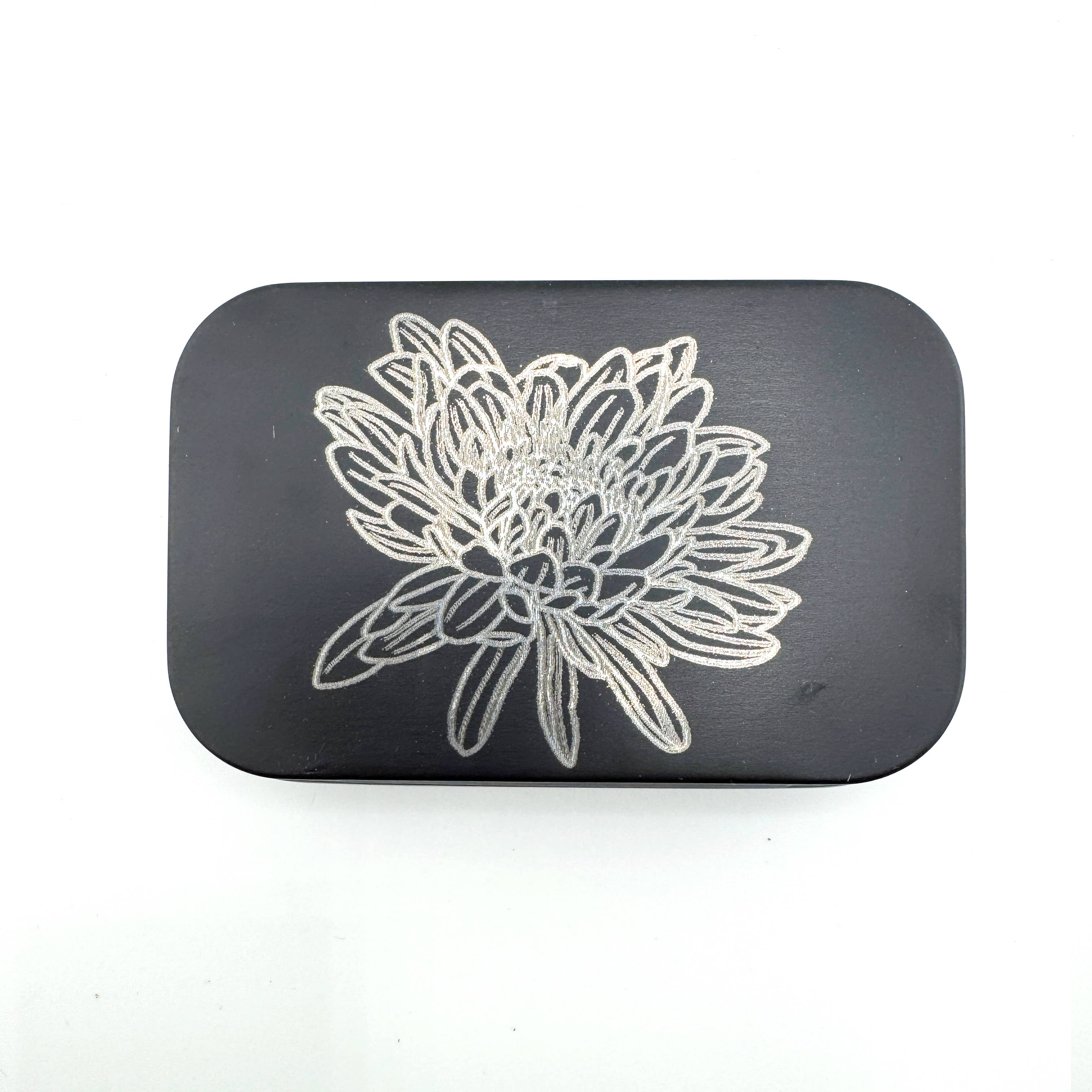 Art by Erica H & Rebel Stitchers - Wholesale Knitting/Crochet Supplies - Chrysanthemum Notions Metal Tin Kit w/ Magnets Needle Holder5