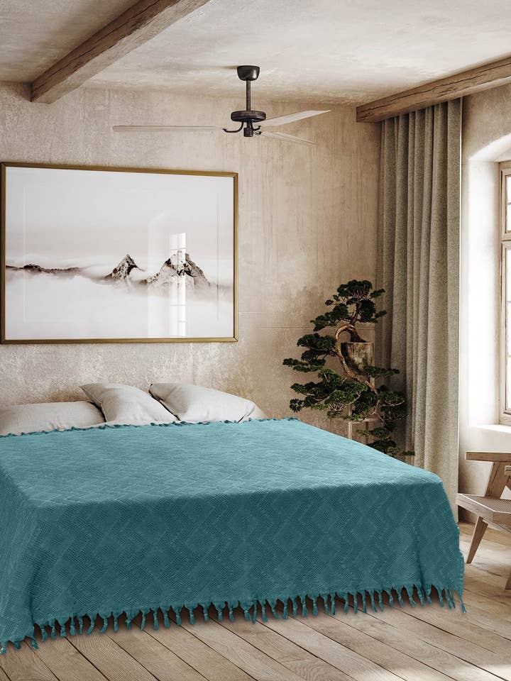 Coperta Estiva Jacquard Tifoon Petrolio per la vendita all'ingrosso da parte di MADI