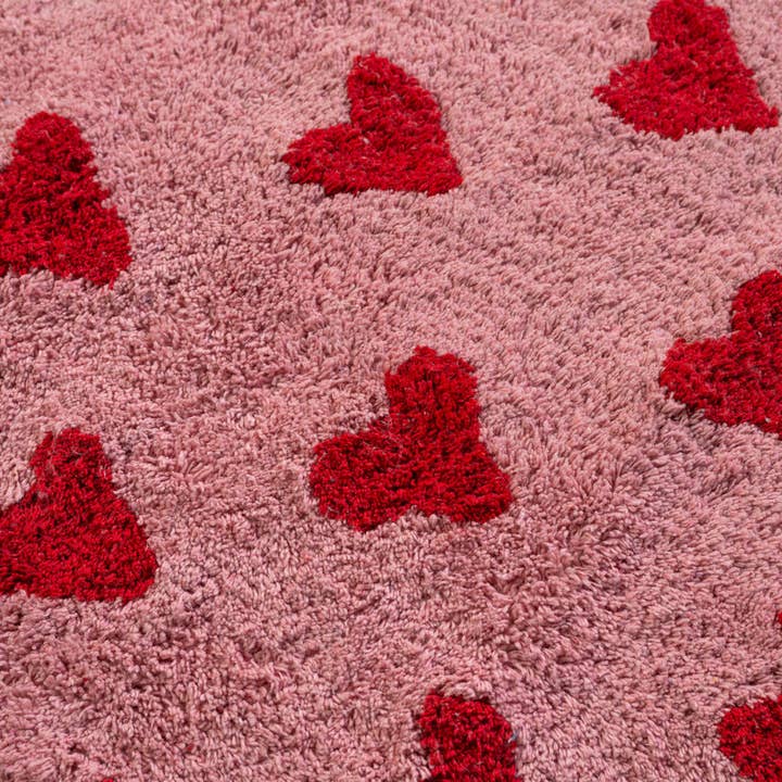 Ian Snow Ltd - Wholesale Area Rug - Agatha Pink & Red Heart Recycled Cotton Rug6