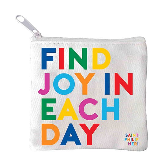 Quotable - Wholesale Pouch - Unisex - Mini Pouches - MPD239 - Find Joy  (Saint Philip Neri)0