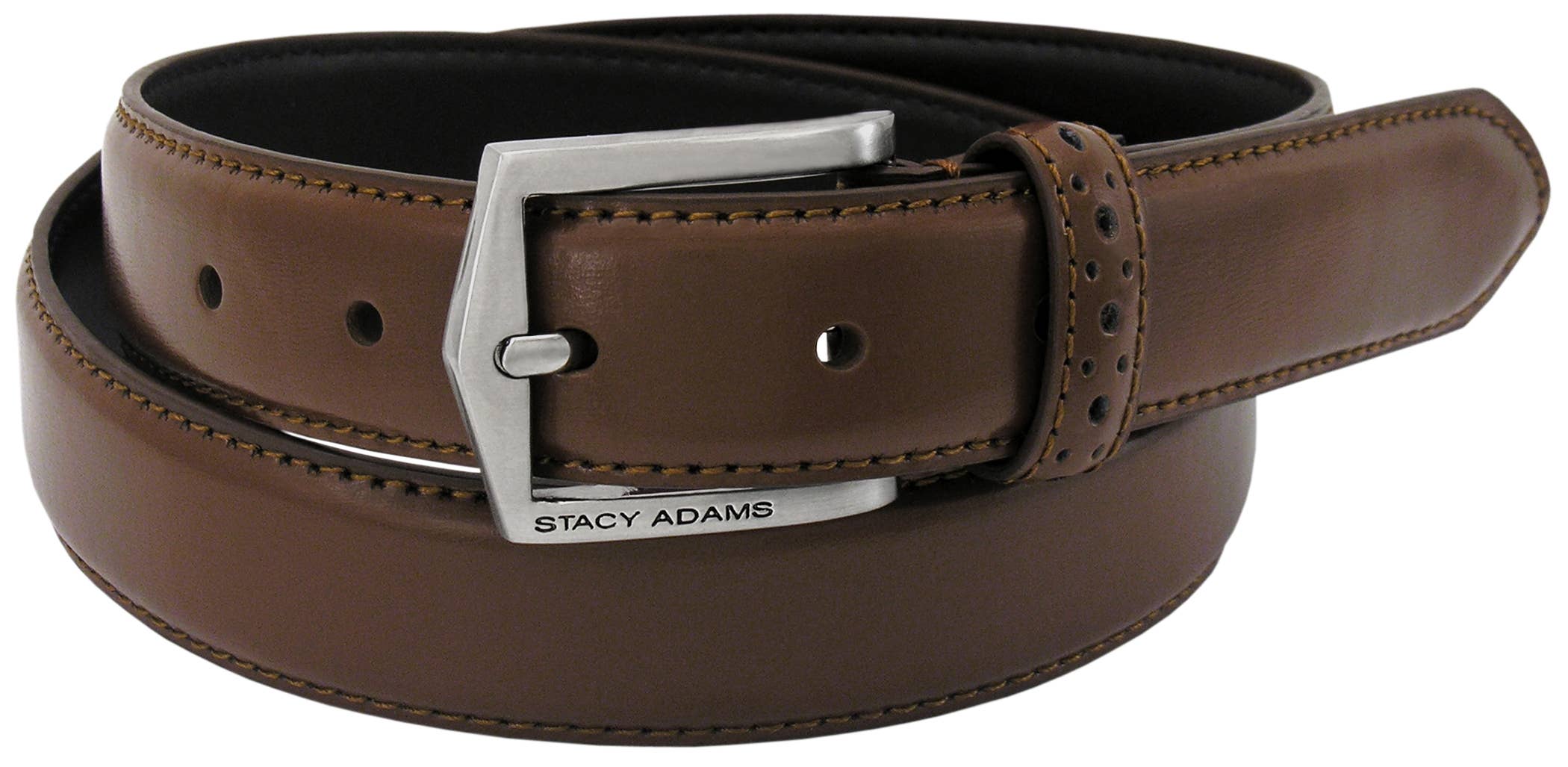 Stacy Adams - Wholesale Belt - Men's - Men's Pinseal Leather Belt with Brushed Nickel Buckle5