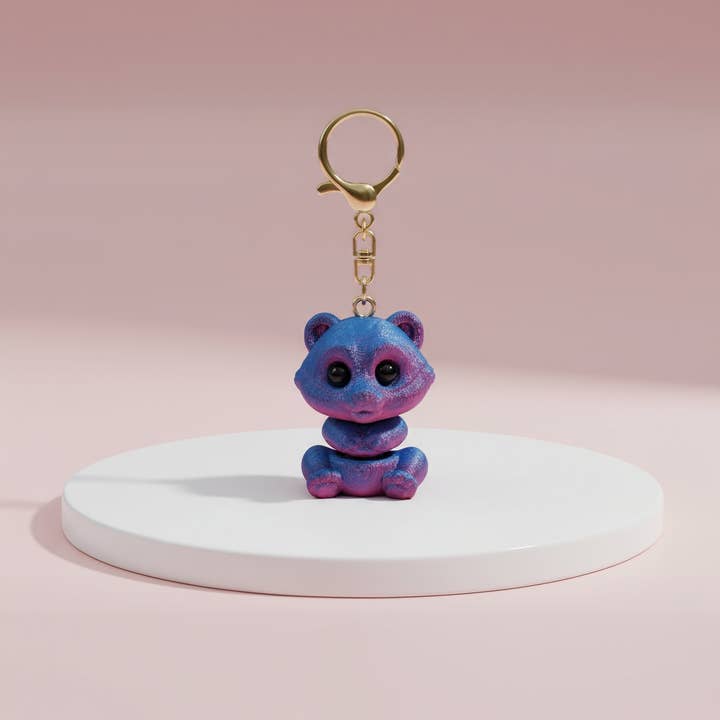 Arya Jewellery Wholesale - Wholesale Keychain - Women's - 3D Printed Articulated Fantasy Racoon : Bioplastic Fidget Key Ring1