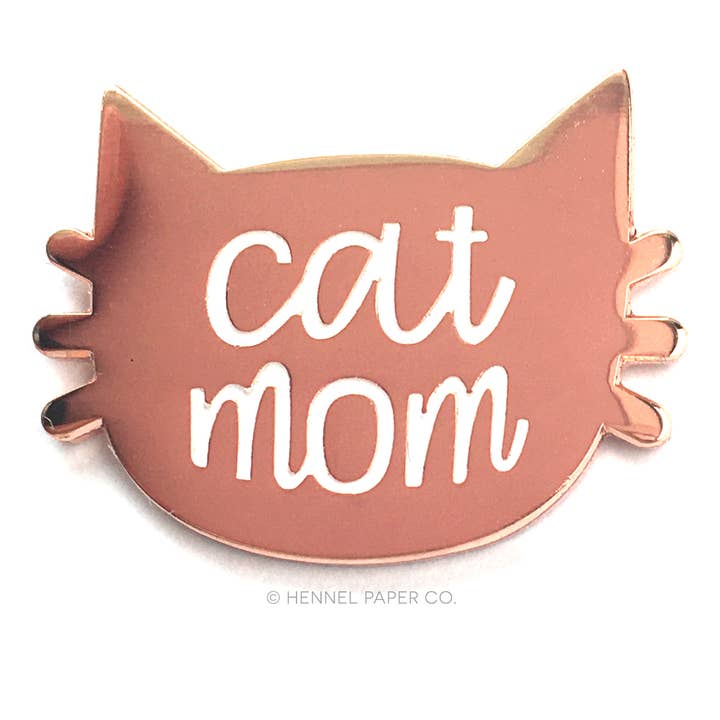 Pin esmaltado - Gato mamá (oro rosa) para venta al por mayor de Hennel Paper Co.