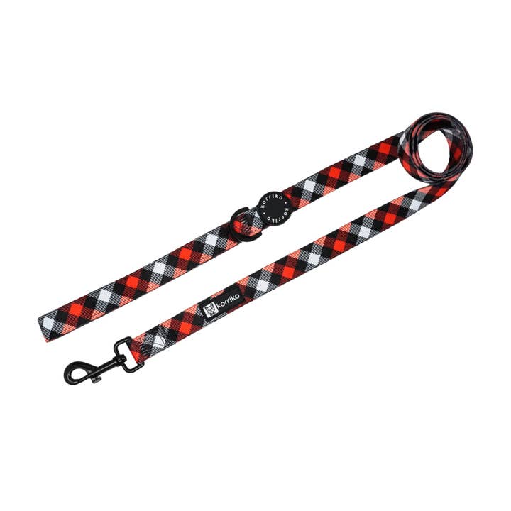 Dog Leash - Red Plaid for wholesale by Korriko Pet Supply