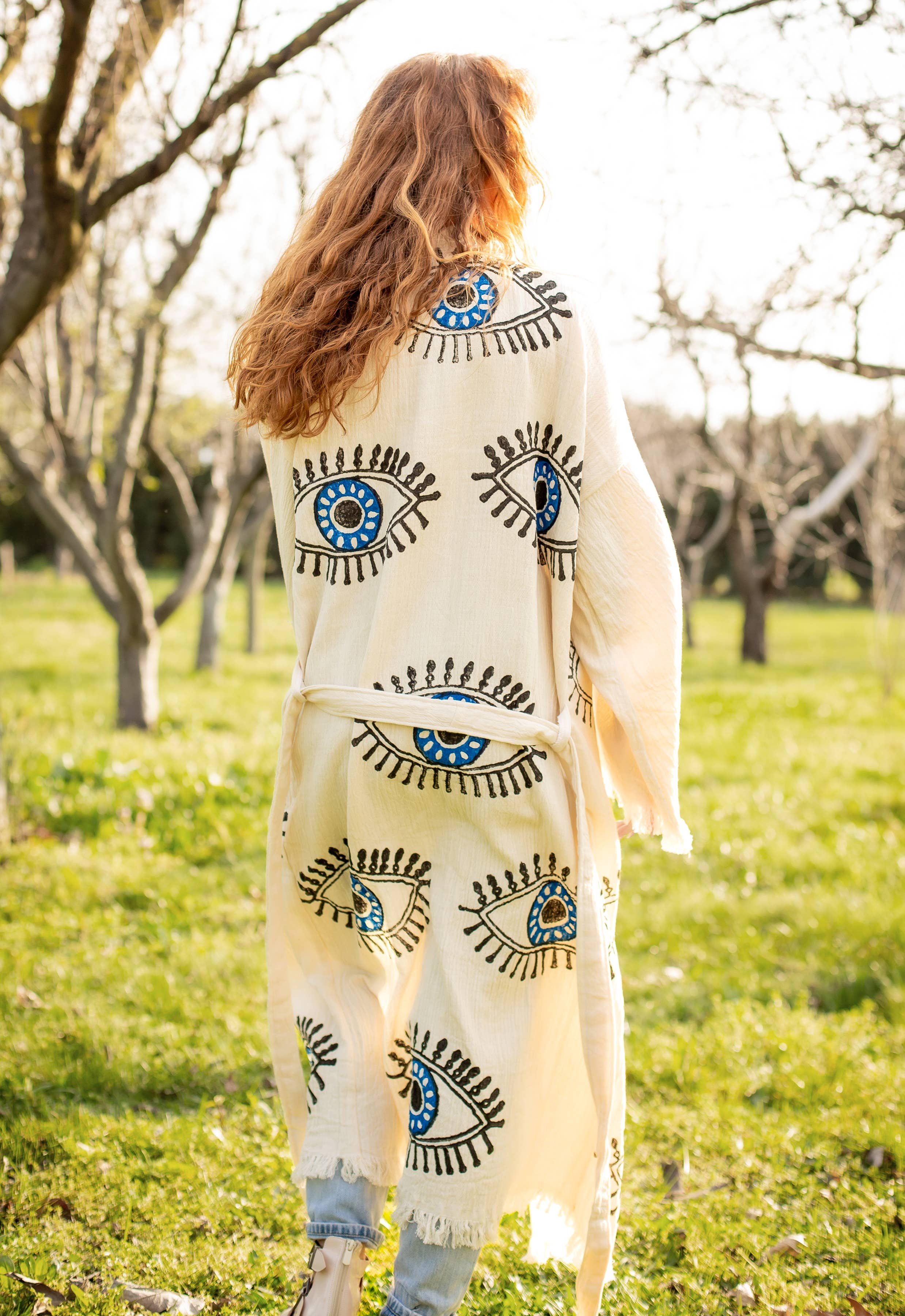 Moa – wholesale Kaftan - Dam – Turkisk Evil Eye Kort Kaftan Kimono5
