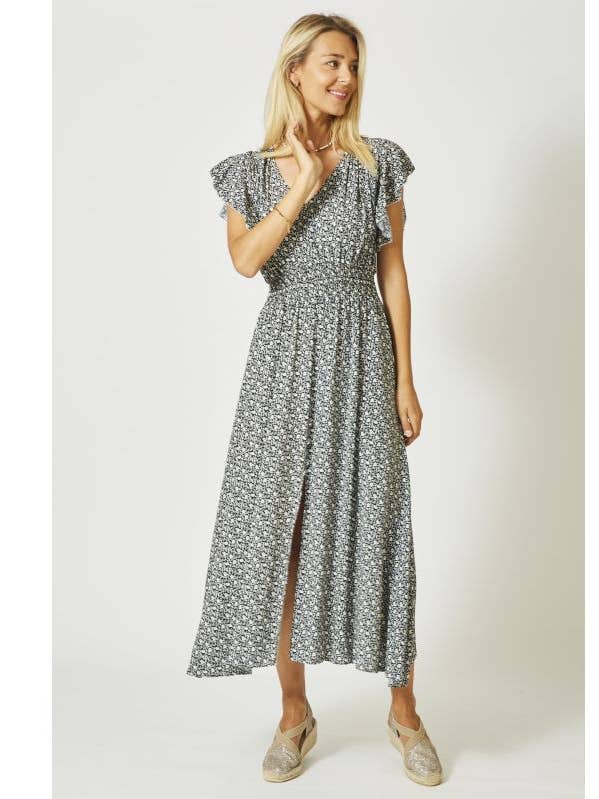 Flower Button-Up Long Dress for wholesale by Look Mode Usa