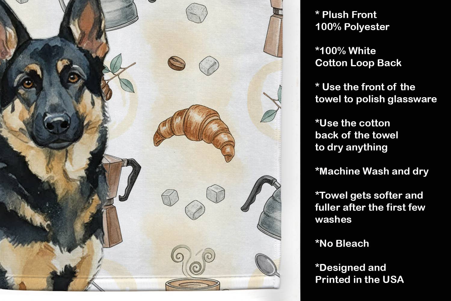 Caroline's Treasures - Wholesale Hand Towel - German Shepherd Coffee Bar Towel WDK74442