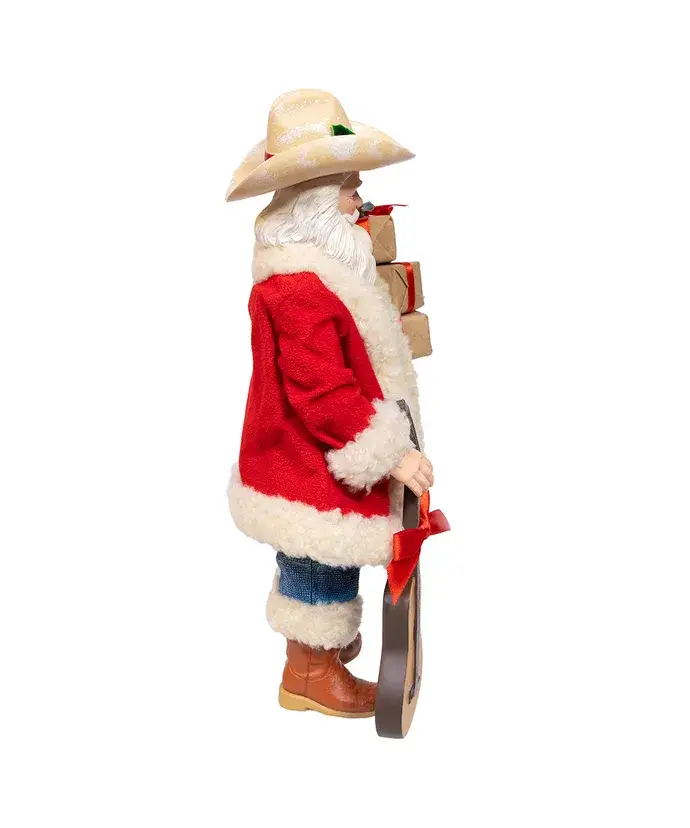 Kurt S. Adler, Inc. - Wholesale Christmas decoration - 11" Westrn Santa W/Guitar+Gift Boxes1