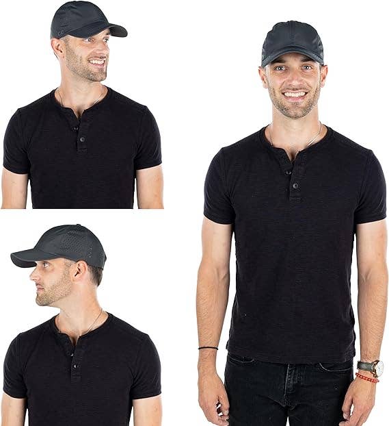 Funky Junque - Wholesale Baseball Cap - Unisex - Laser Cut Unstructured Running Cap - Black4