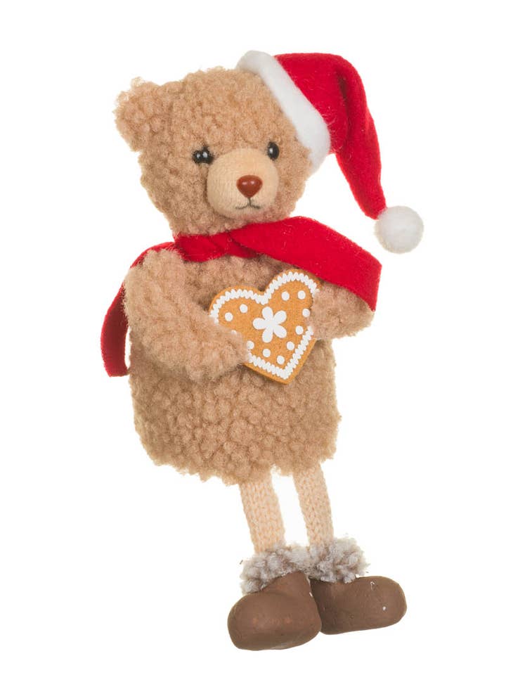 NEW-Brown Soft Cozy Bear Doll With Gingerbread Heart Cookie for wholesale by Starlight Collection