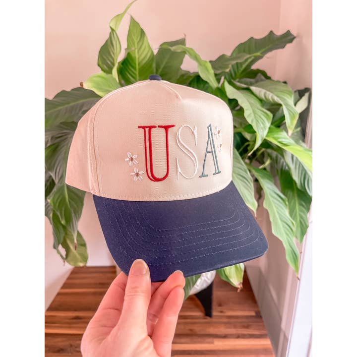 Ginger And Babe - Wholesale Trucker Hat - Women's - Embroidered USA Trucker Hat, 4th of July baseball cap