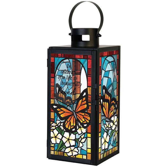 Gift & Garden by Carson - Wholesale Lantern - "Celebration of Life" Stained Glass Lantern