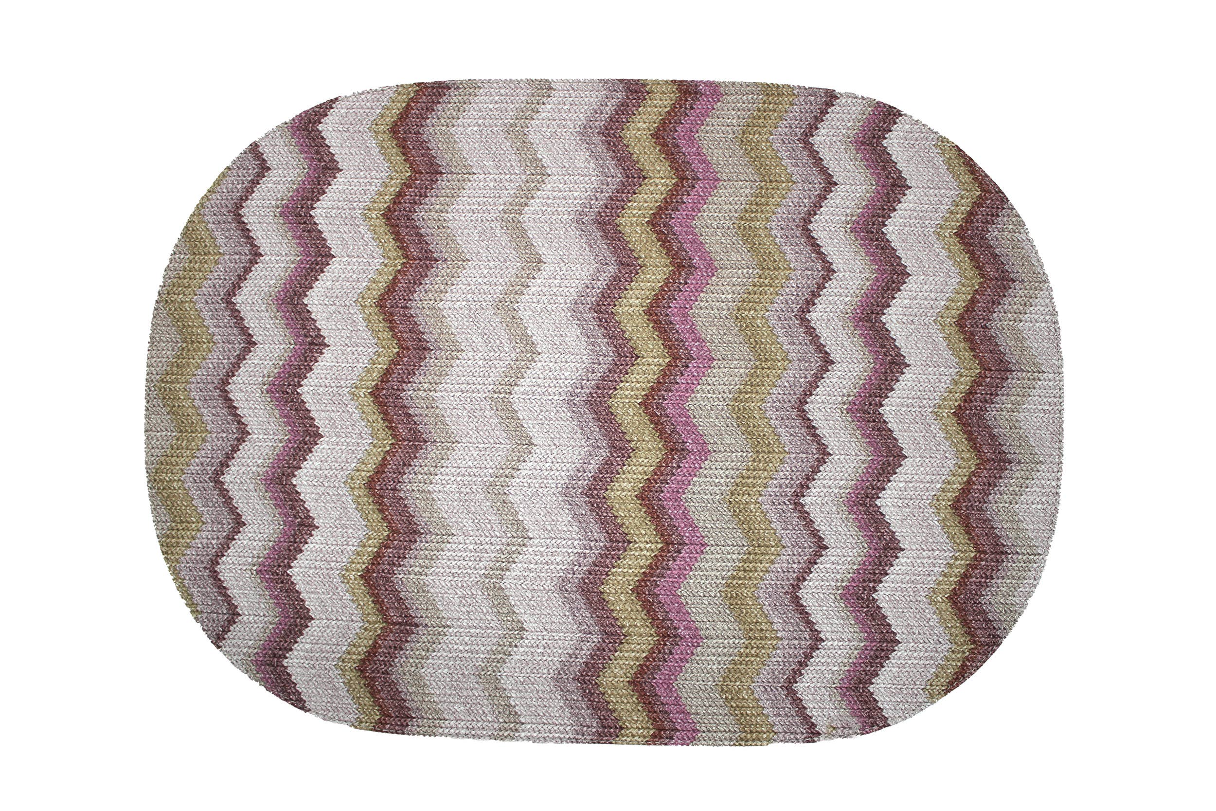 Signature Home Collection GmbH - Wholesale Placemat - Set of 6 oval synthetic leather zigzag grey blue pink placemat5