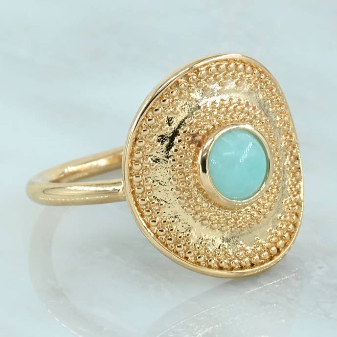 Ring med turkissten, 18K guldbelagt for engroshandel hos MagJewel