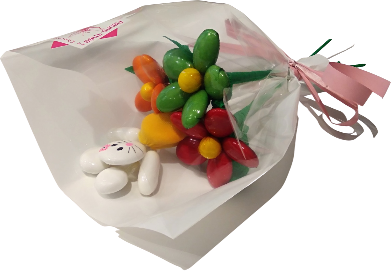 Fleurs-Thés en chocolat – wholesale Chokladtäckta godisar – Liten prästkrage i chokladdragerade mandlar11