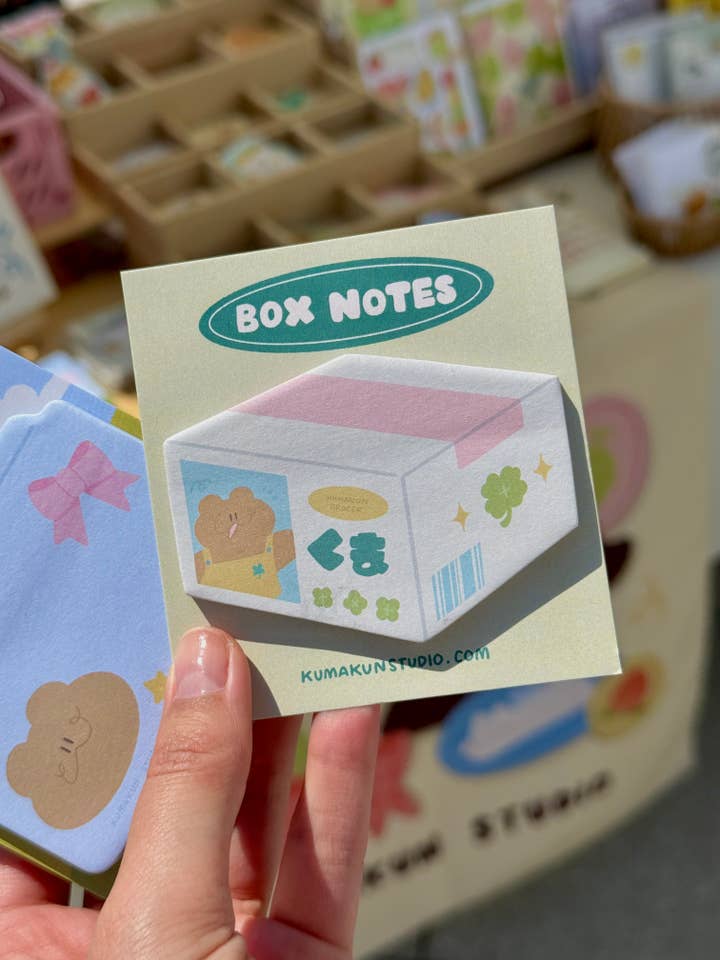 Box Sticky Note for wholesale by Kumakun Studio
