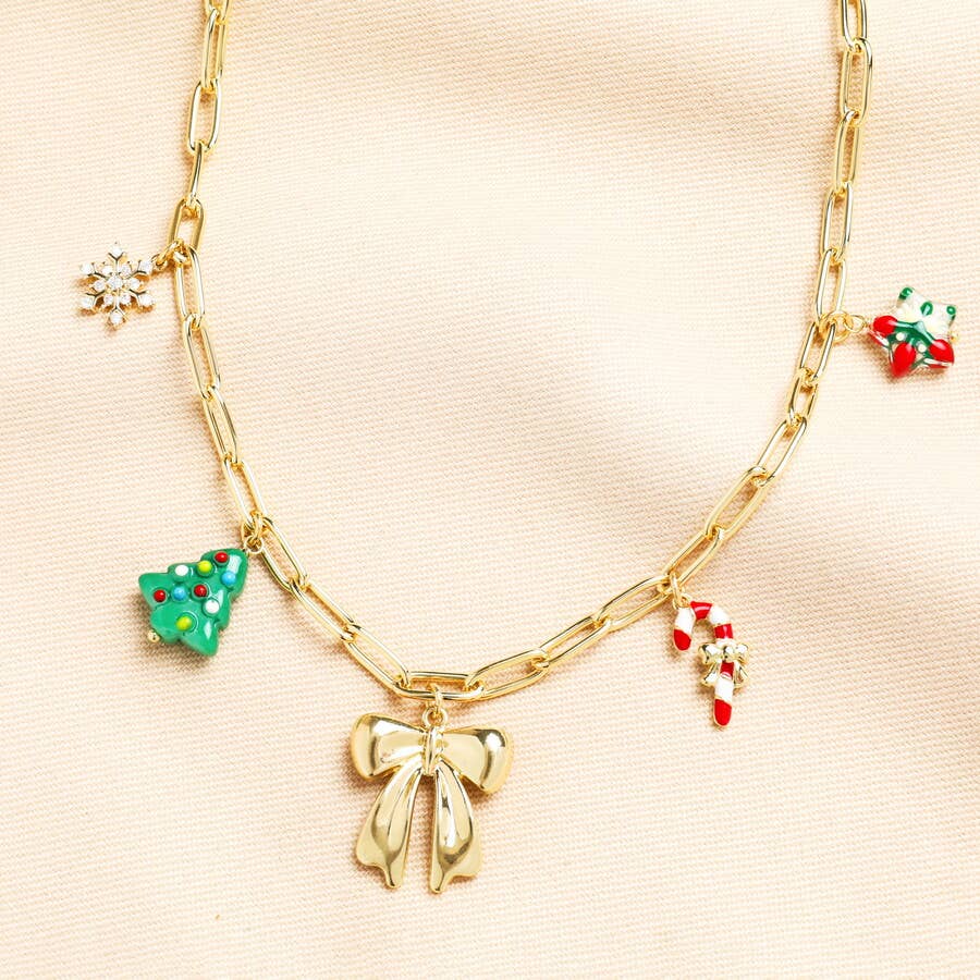 Lisa Angel - Wholesale Link & Chain Necklace - Festive Charm Paperclip Chain Necklace in Gold0