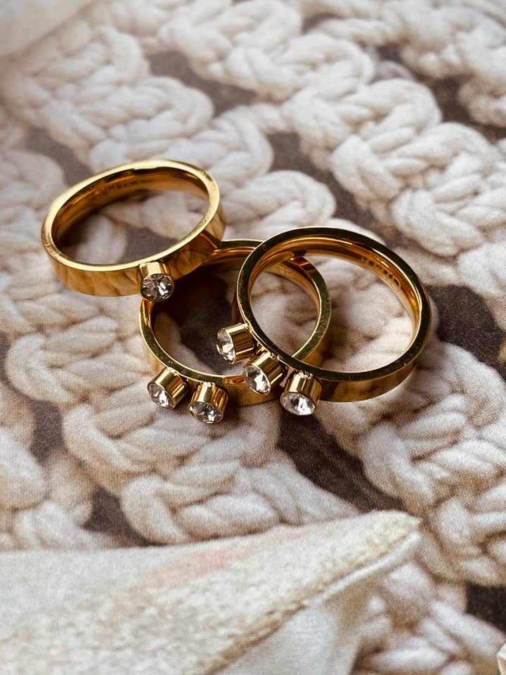 Jennifer Stacking Gold Rings for wholesale by AMD COLLECTIVE