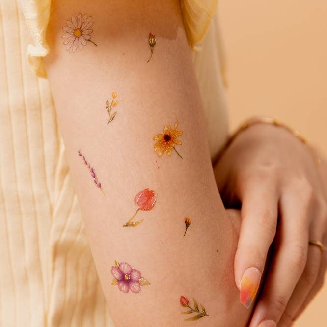 PAPERSELF - Wholesale Temporary Tattoo - Flowers & Fruit Temporary Tattoos Stickers