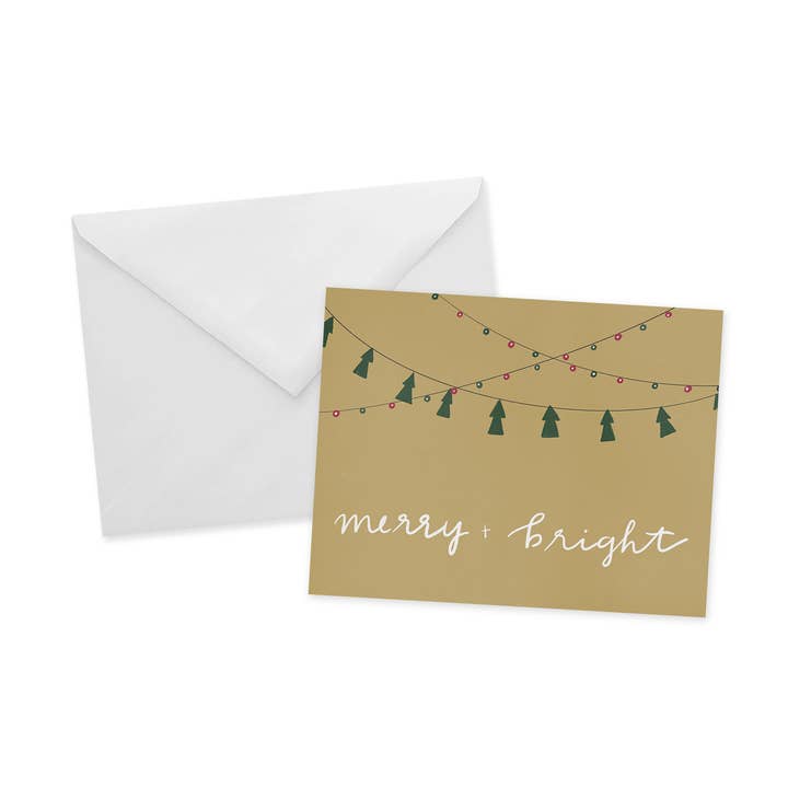 Merry & Bright Card for wholesale by The Goyave Paperie