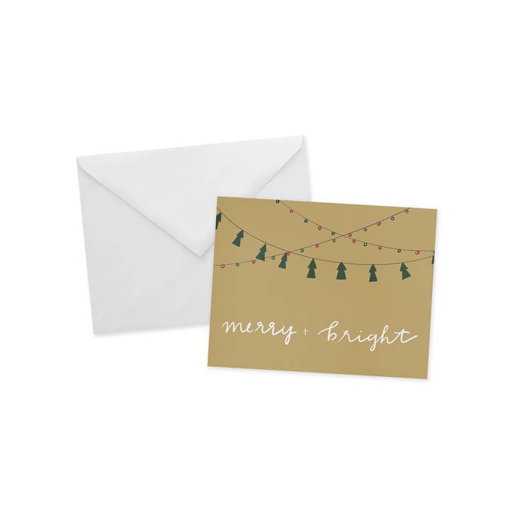 Merry & Bright Card for wholesale by The Goyave Paperie