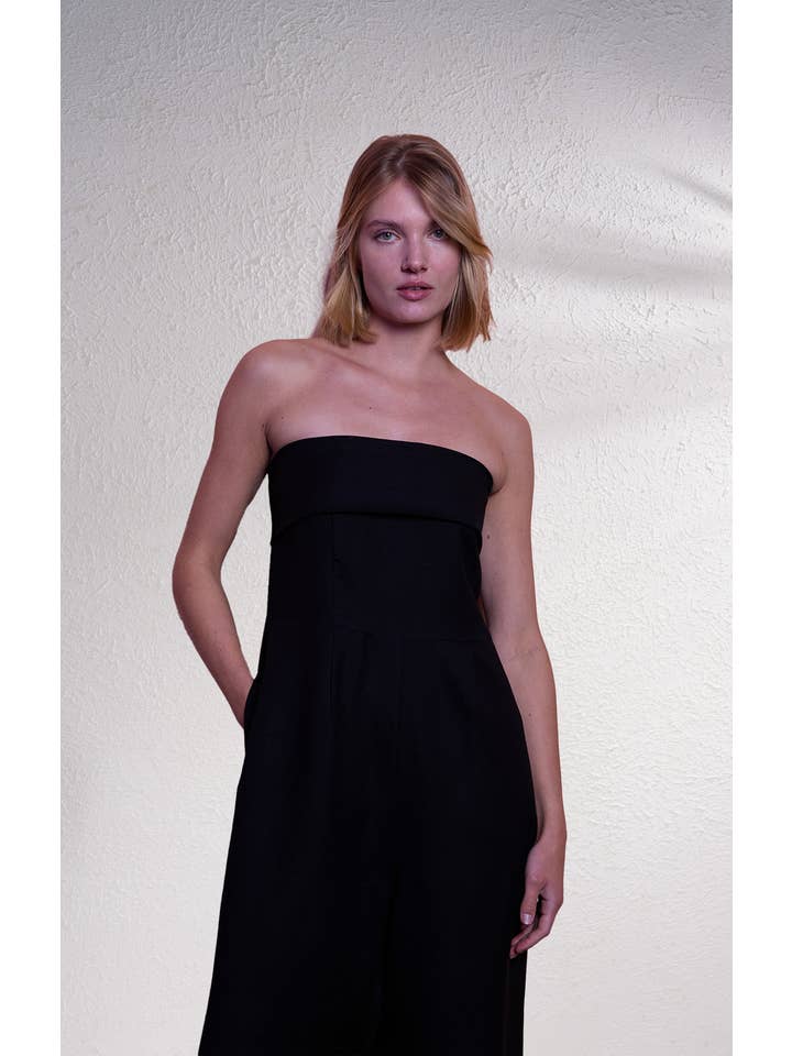 SMF - Wholesale Jumpsuit - Women's - 249629 - Linen blend bandeau jumpsuit8