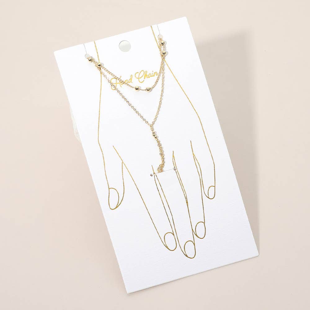 Delicate Beaded Accent Layered Hand Chain Bracelet and other Wholesale hand chain bracelet for your store trending on Faire.