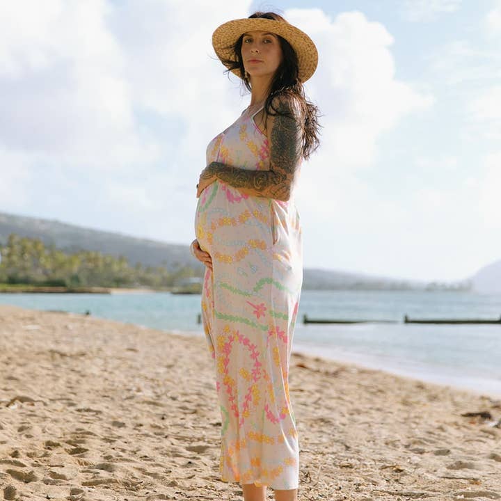 Lei Day in Sand Women's Wide Leg Jumpsuit for wholesale by Coco Moon