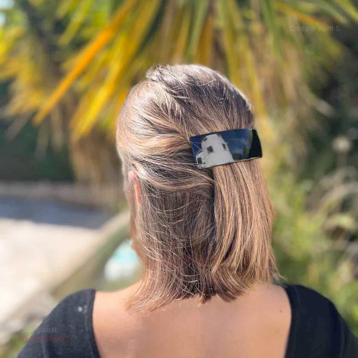 Pique et Pince - Wholesale Barrette - Women's - Hortance Black Hair Clip - Handmade in France5