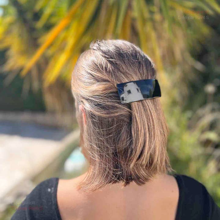 Pique et Pince - Wholesale Barrette - Women's - Hortance Black Hair Clip - Handmade in France5