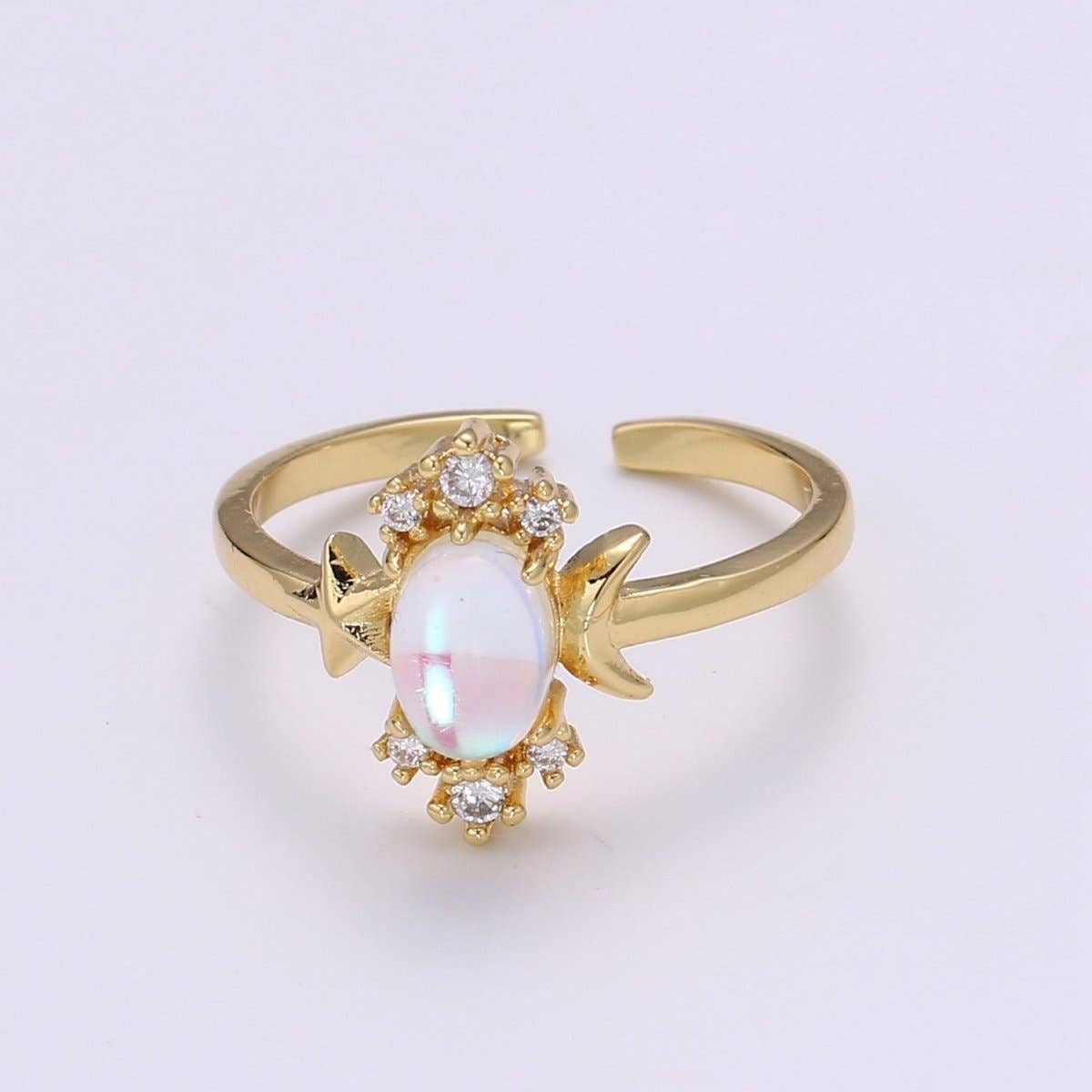 Aim Eternal – wholesale Multi-stone ring – Dainty Monstone Ring Celestial Ring Minimalist Crystal Ring Statement Ring Adjustable Ring Stacking Ring Girlfriend Gift R-340