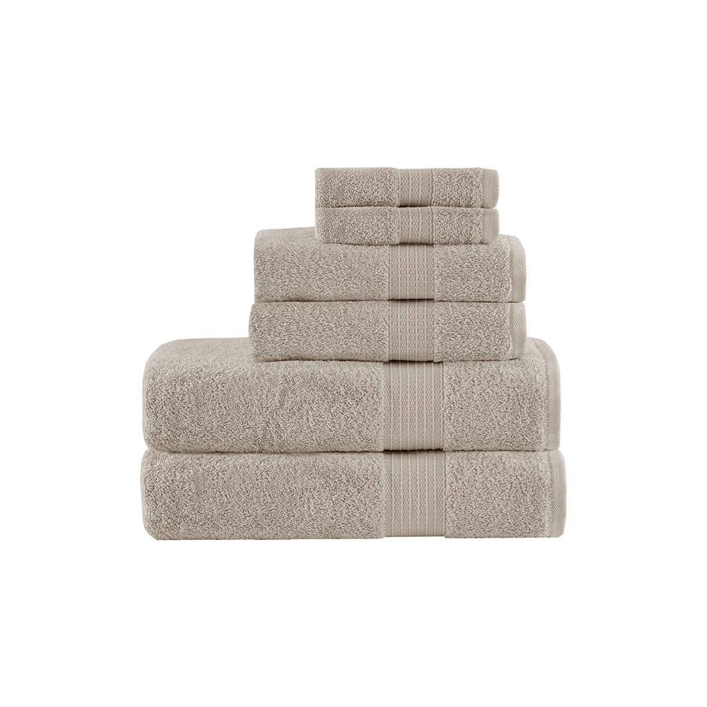 Olliix - Wholesale Towel Set - Organic Cotton 6-Piece Quick Dry Bath Towel Set, Tan2