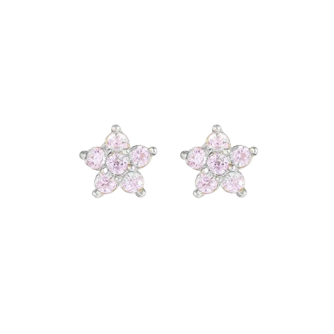 Rosies - Wholesale Stud/Post Earrings - Flower petal studs pink2