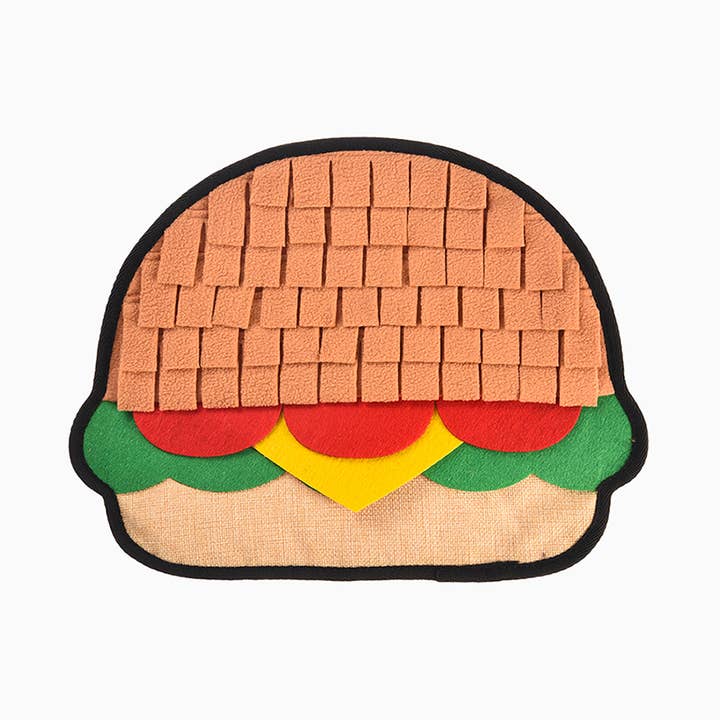 Hugsmart Products Inc - Wholesale Pet Toy - Cat/Dog - HugSmart Pet - Whisker Mat | Hamburger - Snuffle Toy