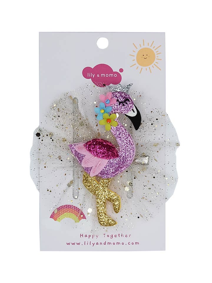 Tule Flamingo Kinder Haarclip - Mooi Roze voor wholesale door Lily and Momo