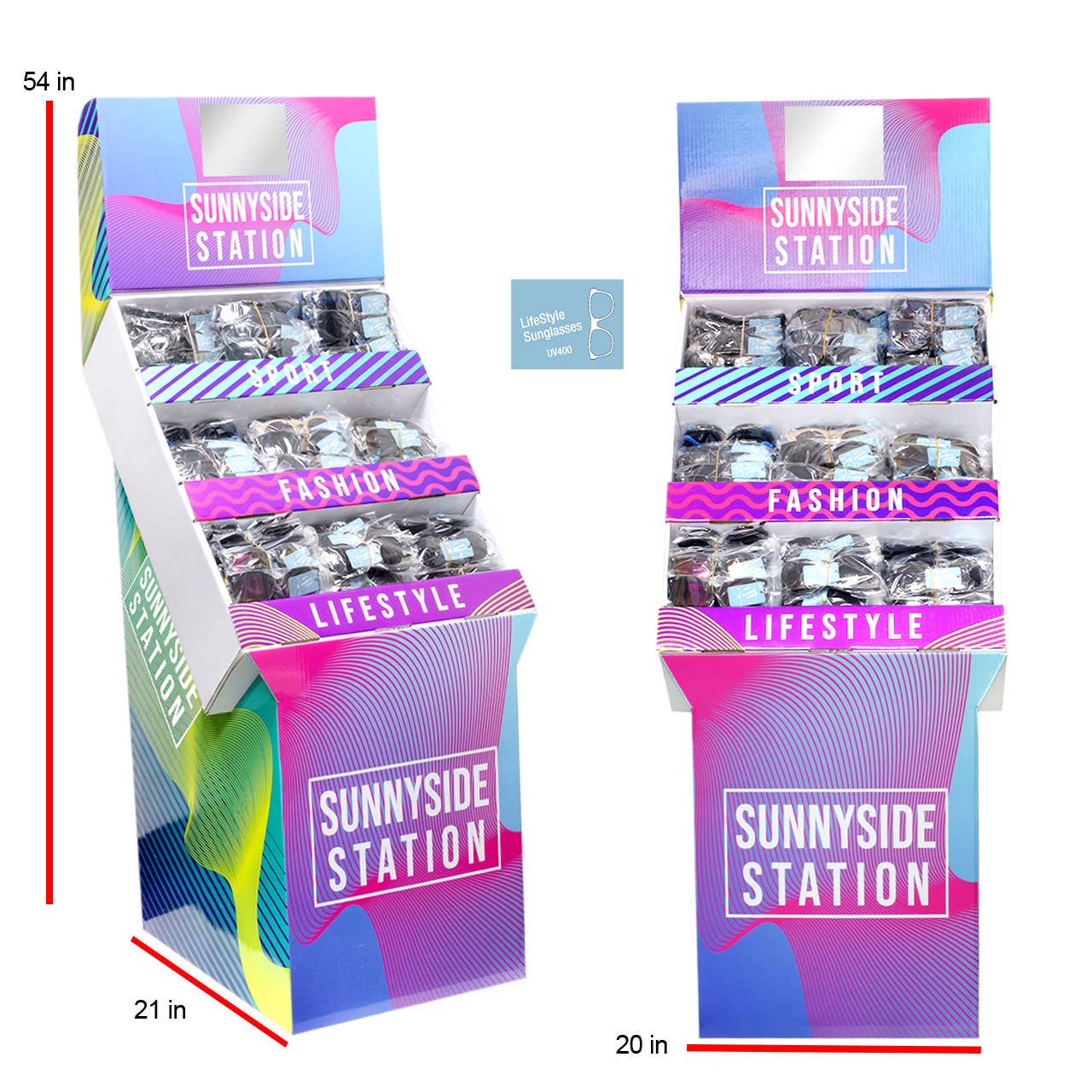 Shark Eyes, Inc – wholesale Sunglasses – Unisex – Sunglass Floor Display In and Out Program 300 Sunglasses/Dis2