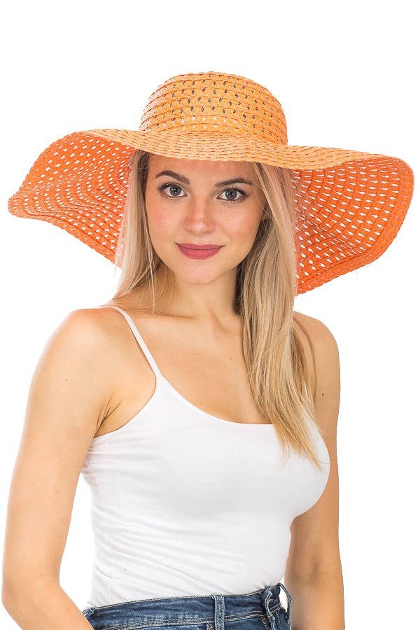 Cap Zone - Wholesale Straw Hat - Women's - Petite Open Weave Light-Weight  Floppy Brim Sun Hat18