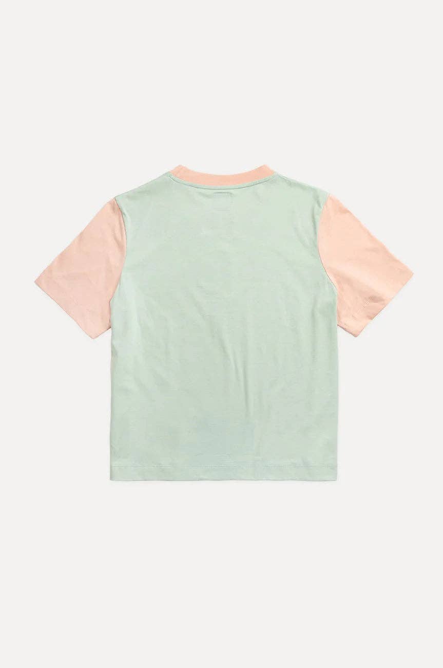 Trendsplant Clothing - Wholesale T-Shirt - Women's - Women's Color Block T-Shirt Mint Green2