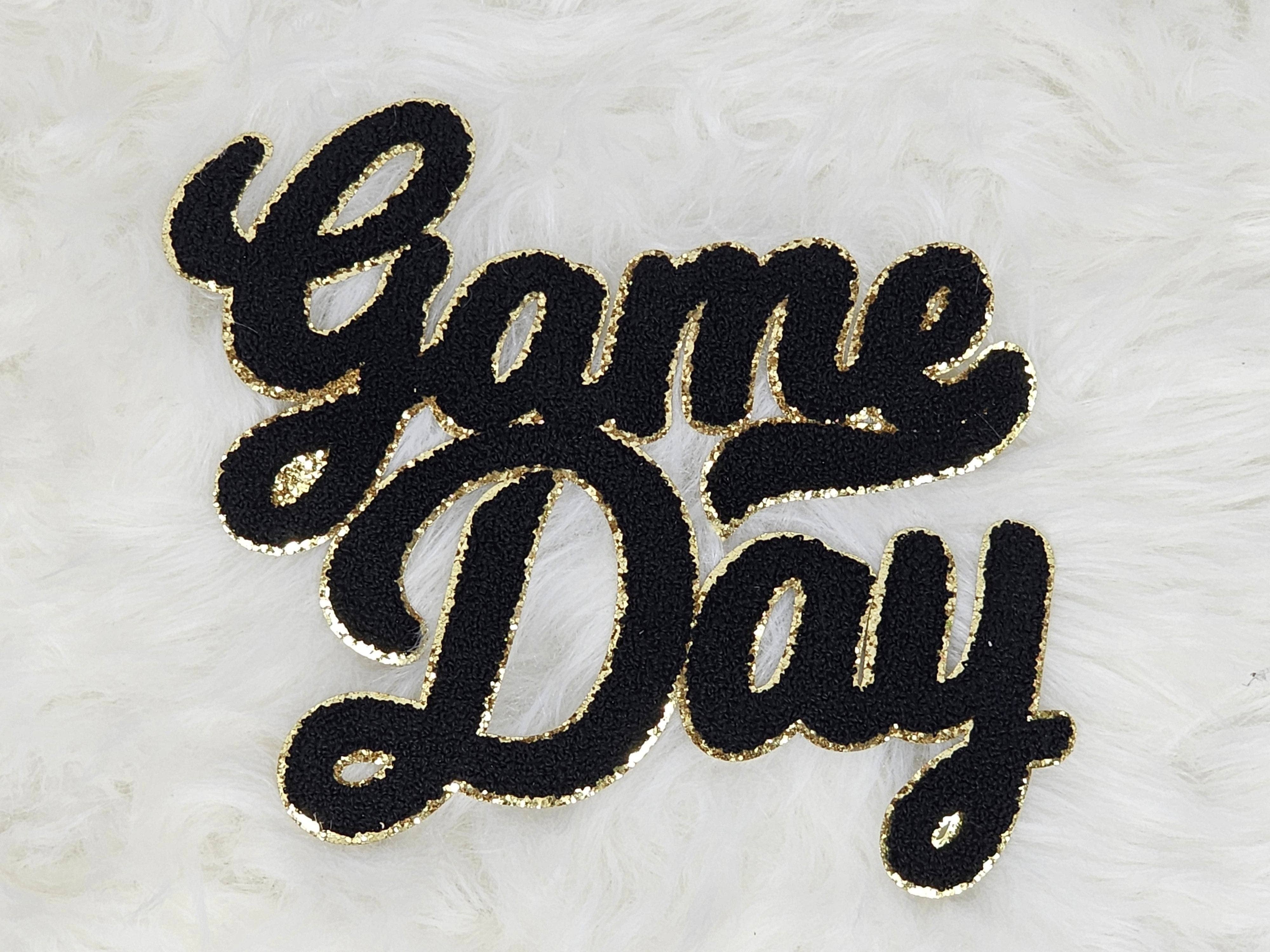 Scratch Decor - Wholesale Patch - Large Game Day Chenille Gold Glitter Iron-on Patch2