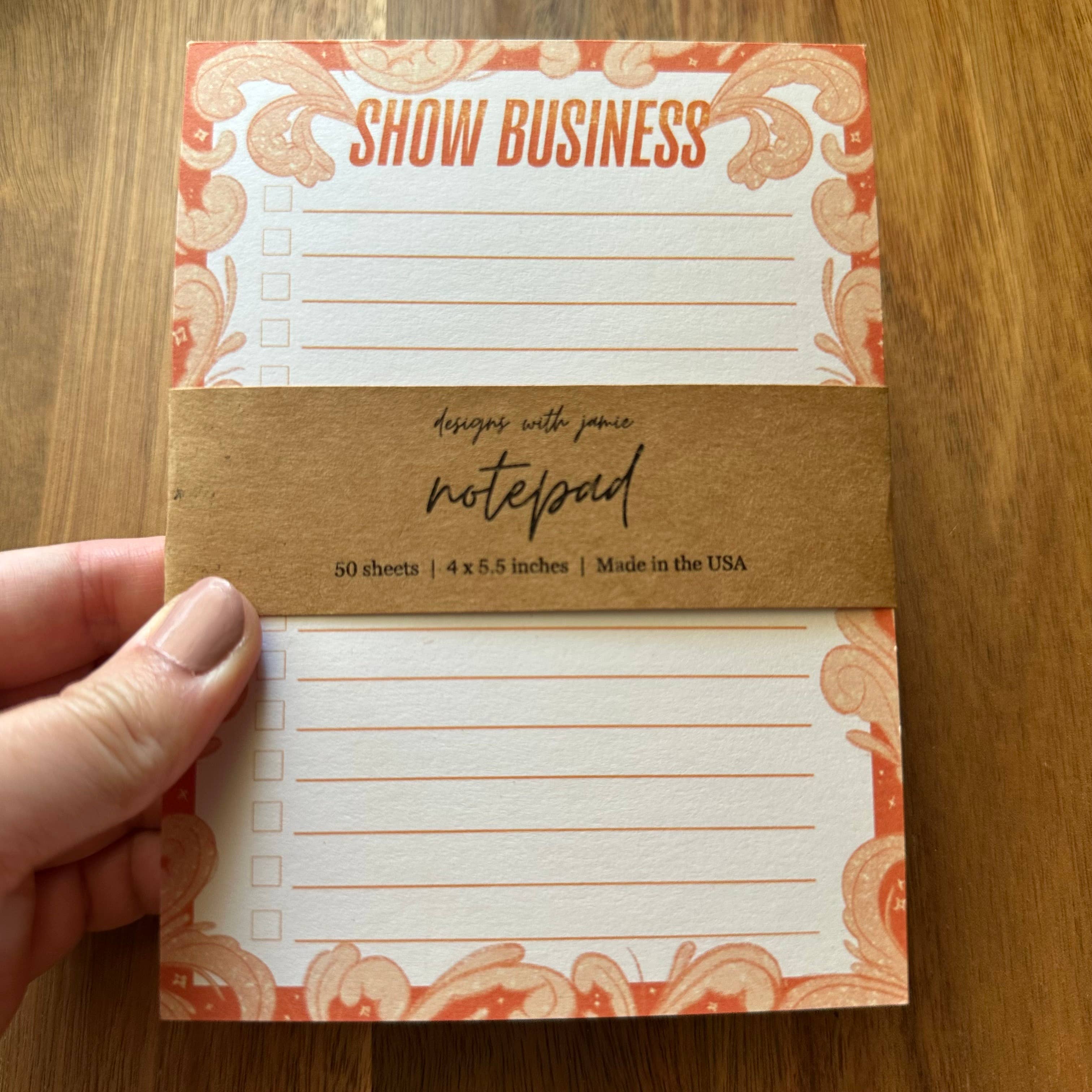 Designs with Jamie - Wholesale Notepad - Show Business Notepad2