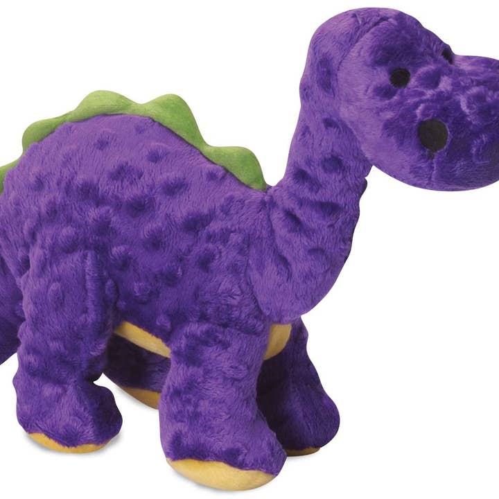 goDog Dinos Bruto w/Chew Guard Plush Dog Toy Purple Large for wholesale by Pet Palette Distribution