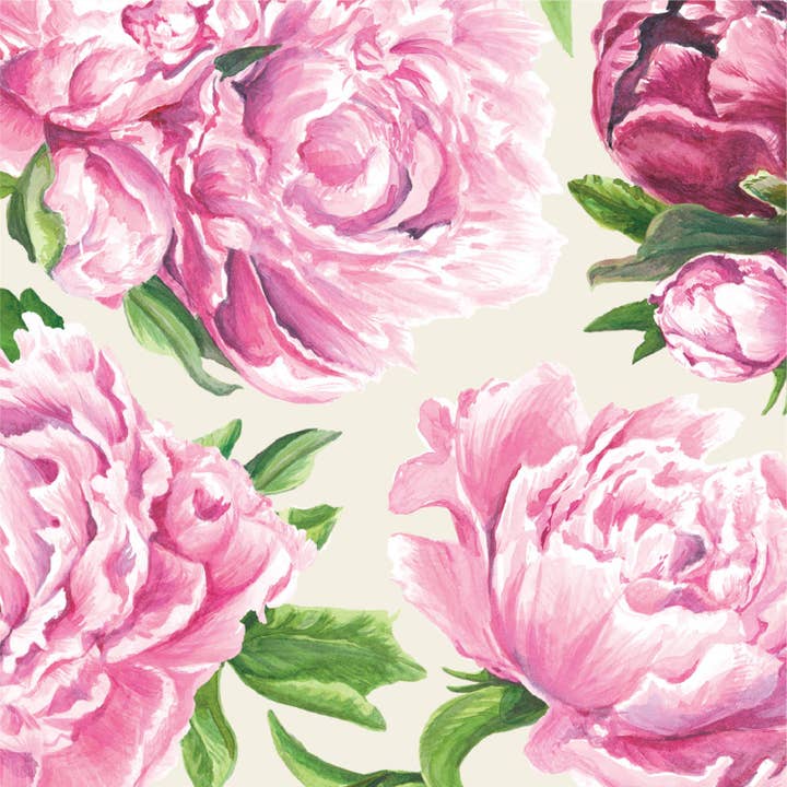 Serviettes à cocktail Pivoine - Lot de 20 pour la vente par Hester & Cook - Stationery