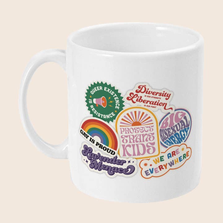 Queer Retro Märken Kaffemugg för wholesale av Rainbow & Co