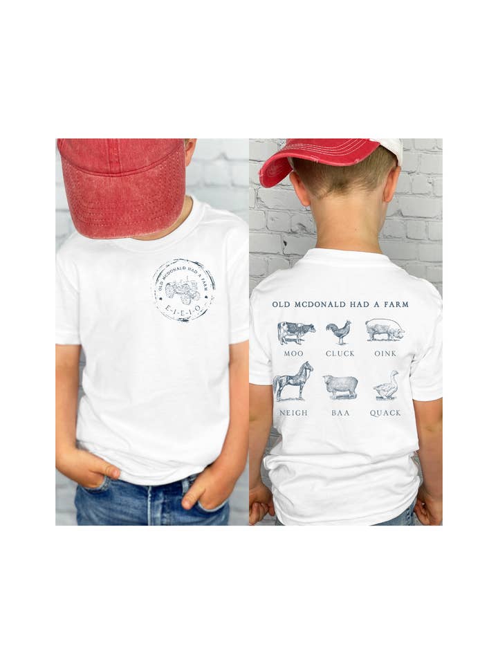 Old macdonald had a farm kids tee for wholesale by 4 little hearts