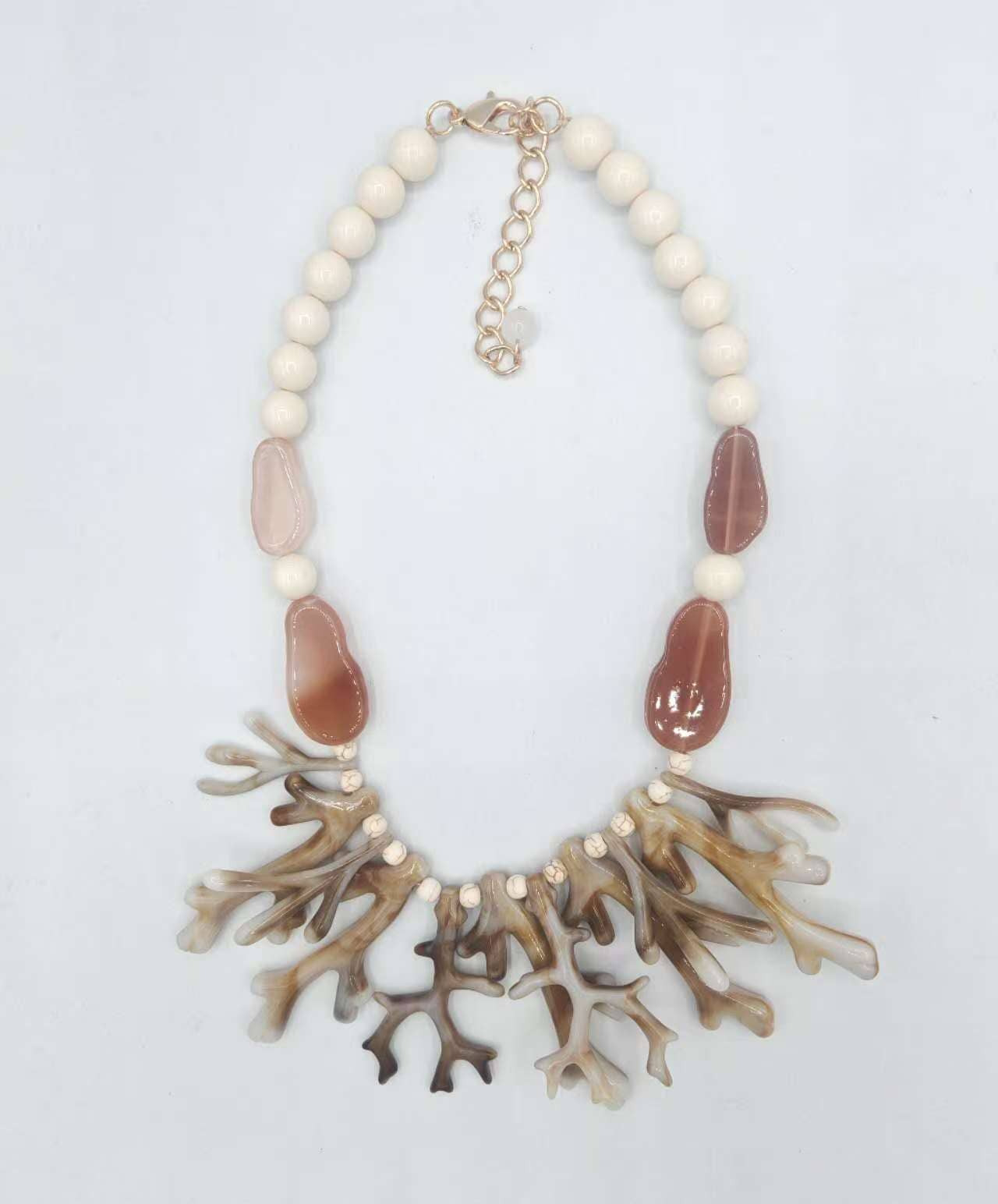 LORIANE CREATION - Wholesale Beaded/Pearl Necklace - Short acrylic necklace NK20231109-5MN