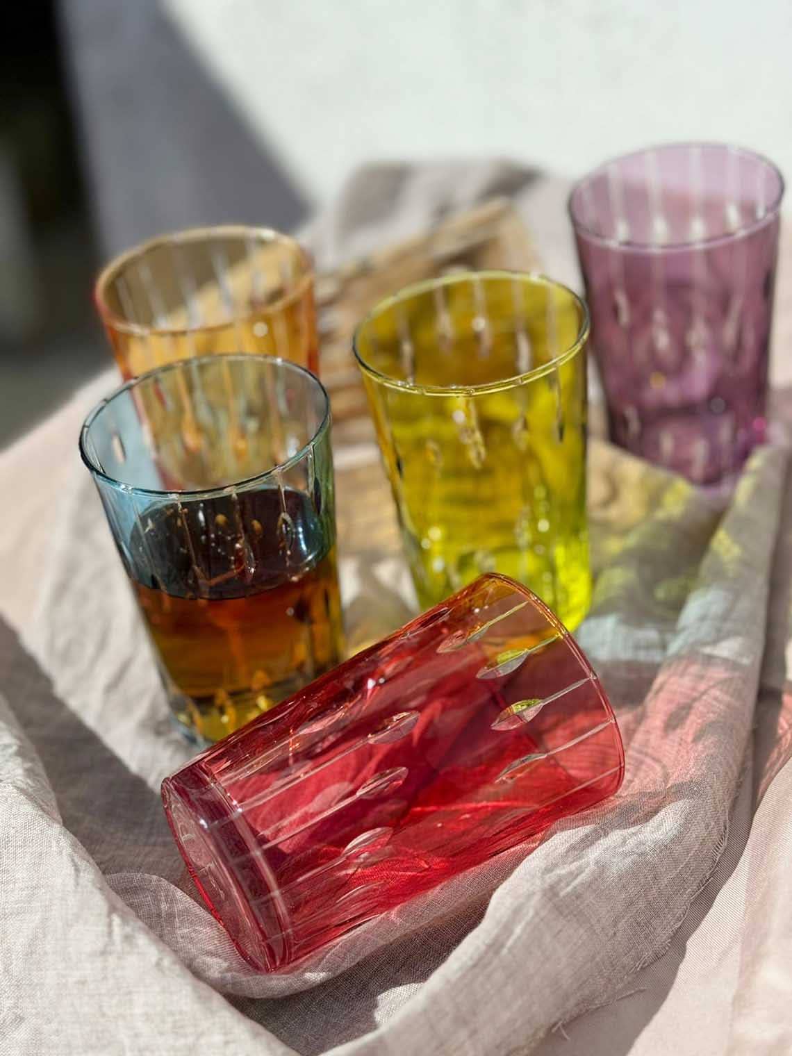 Scents and Feel - Wholesale Coffee/Tea Cup - Set of 6 Tea Glasses Carved Little Drops1