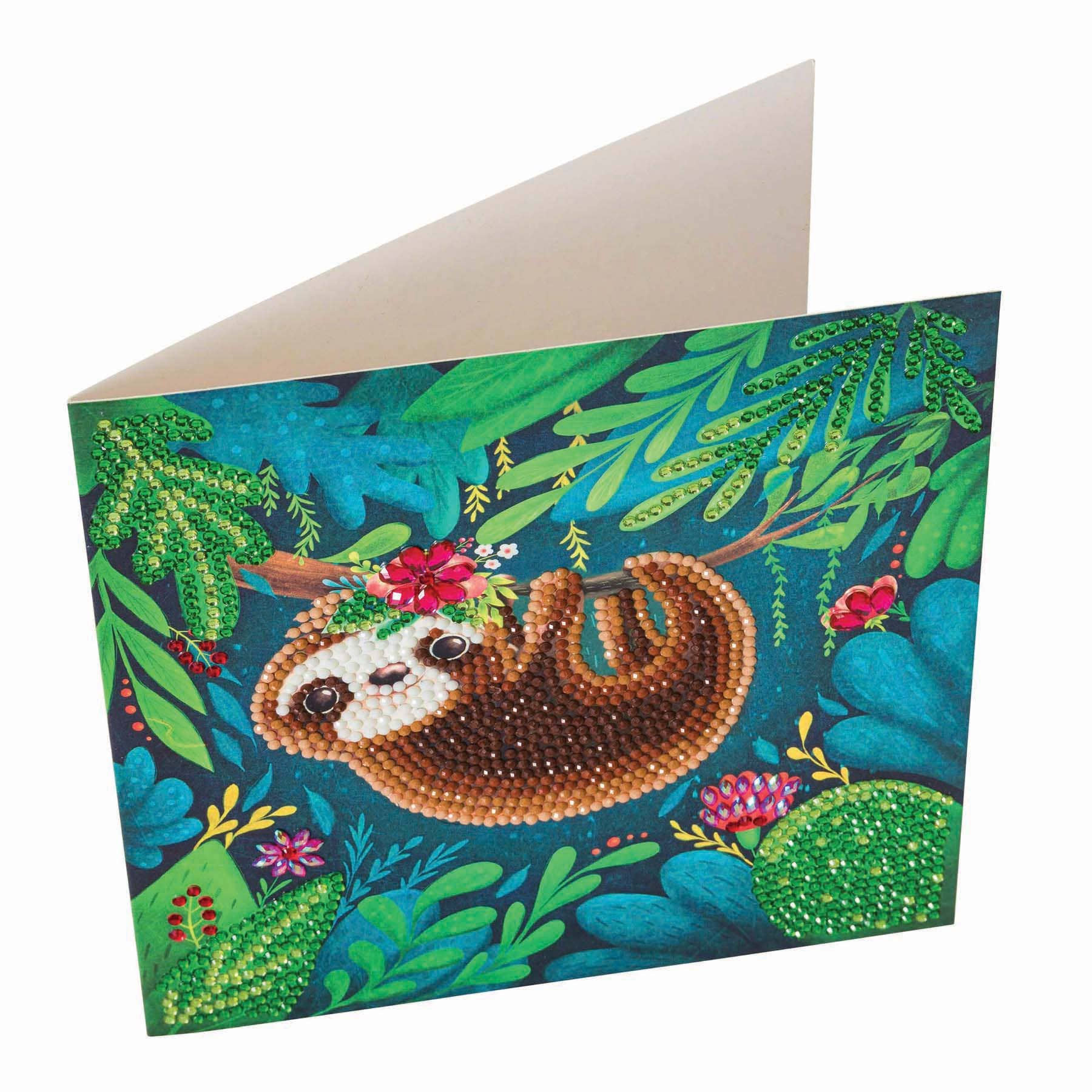 Outset Games and Cobble Hill Puzzles - Wholesale DIY Craft Kit - Crystal Art Card Kit: Sloth1