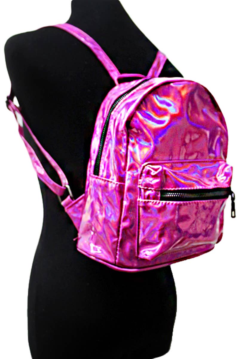 Cap Zone - Wholesale Backpack - Women's - Shiny Retro Rave Festival Metallic Gloss Backpack5