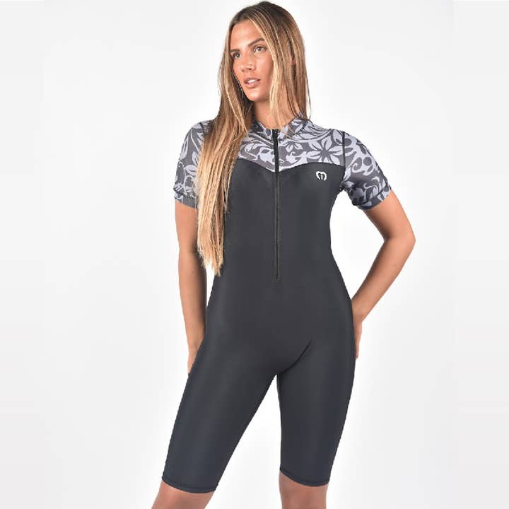 Short Sleeve/ Short Leg All-in-One Swimwear Suit for wholesale by Modestly Active