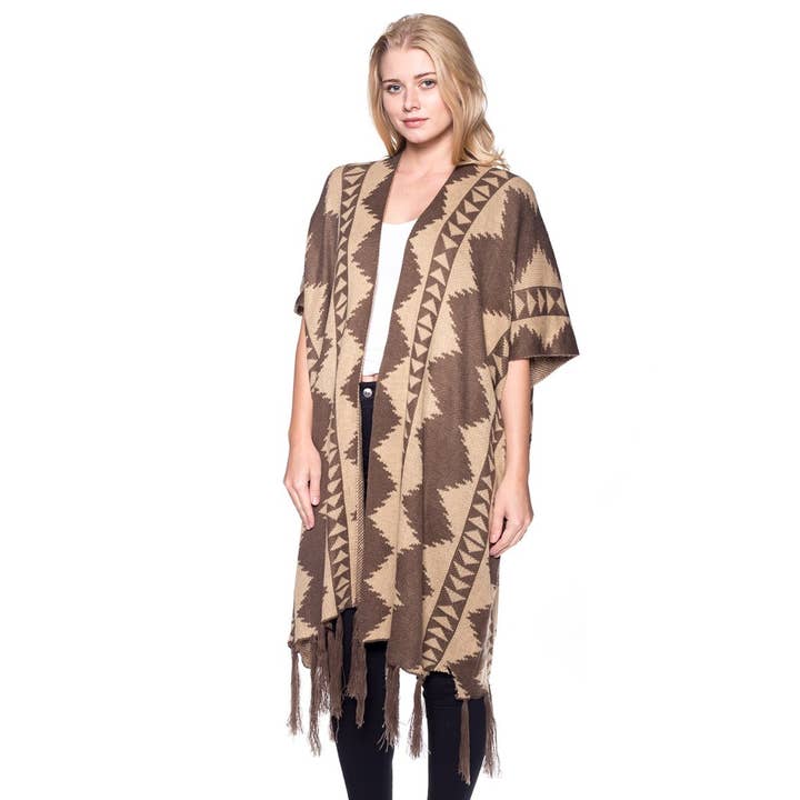 Aztec Fringe Vest for wholesale by Funteze